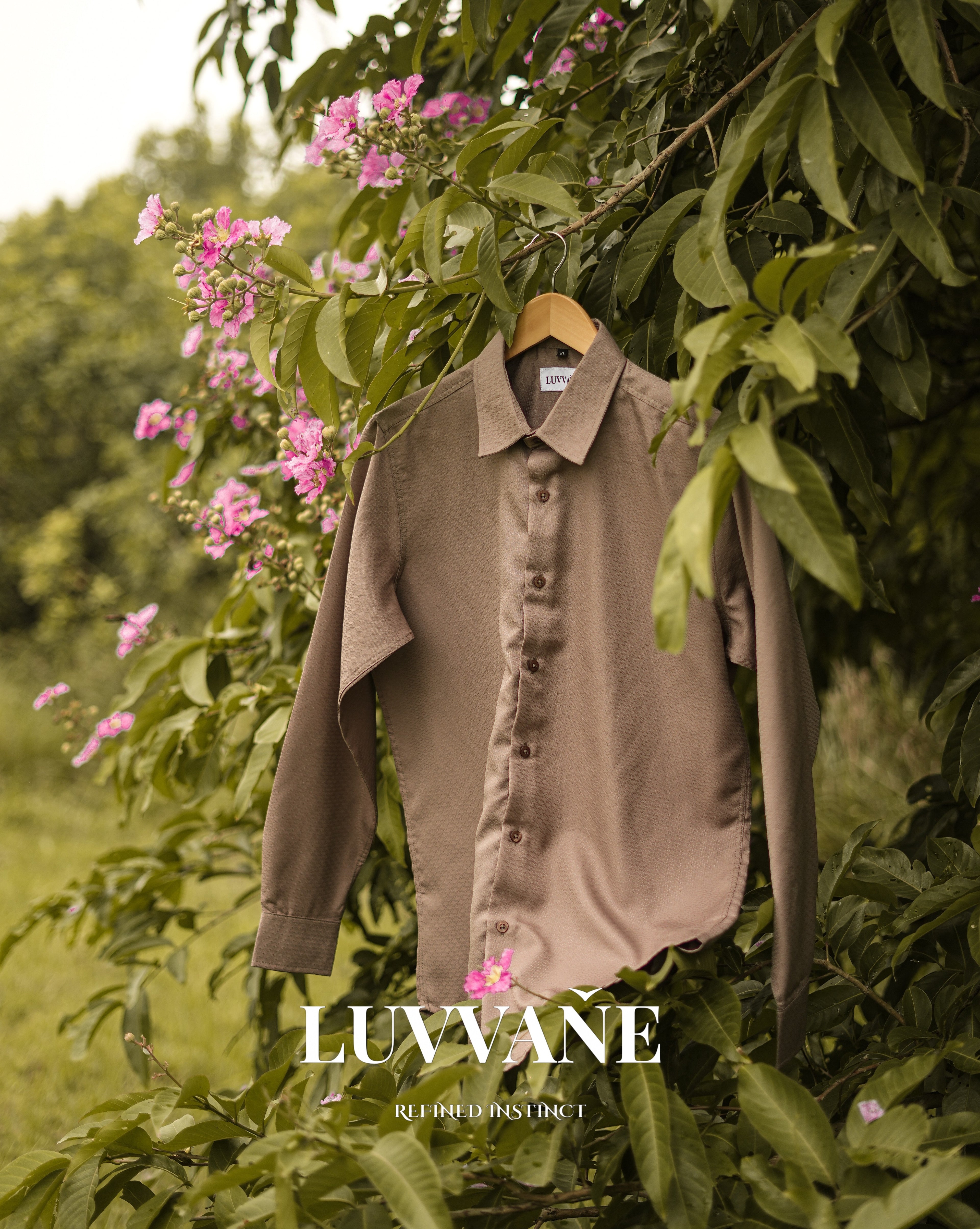 EARTH TAUPE COLOR IN BAMBOO SILK FABRIC..